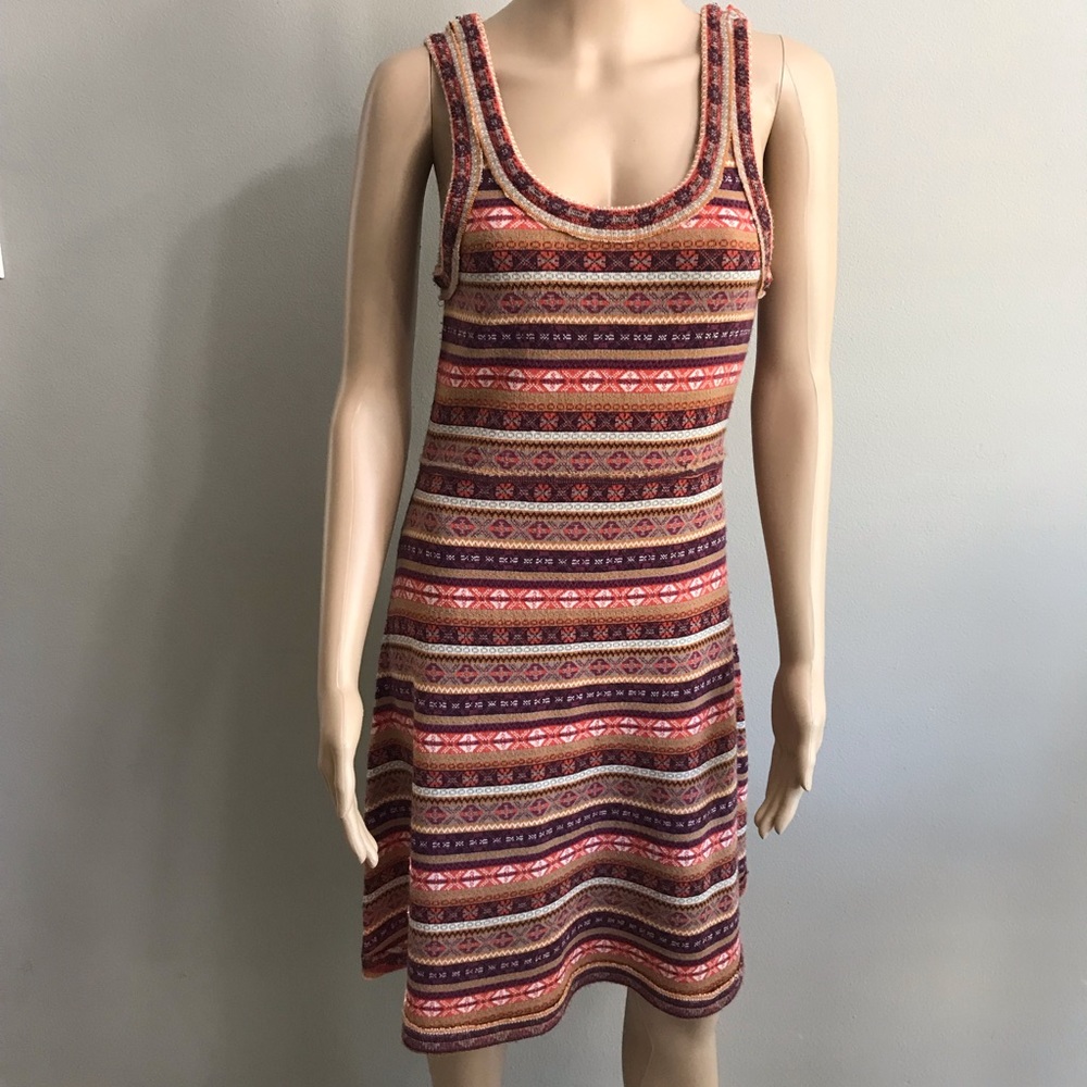 Free people Knit Dress sleeveless multicolor Sz M